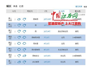 江西南昌天气预报30天查询结果，江西南昌天气预报10天查询