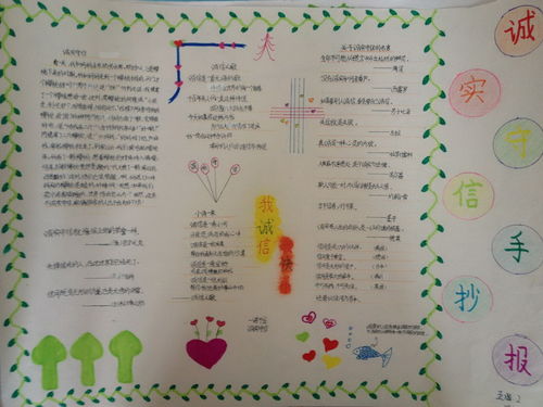 诚实守信手抄报模板，诚实守信手抄报三年级