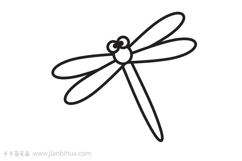 蜻蜓简笔画图片，蜻蜓简笔画带颜色