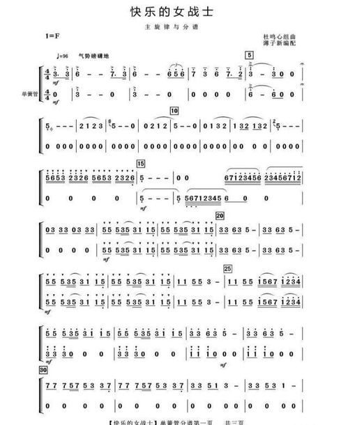 红色娘子军舞曲快乐的女战士简谱，快乐的女战士简谱教学