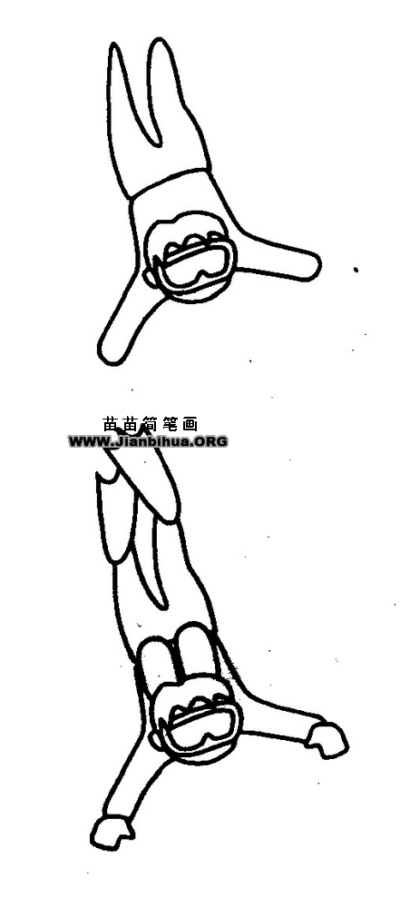 海底潜水员简笔画，潜水员简笔画 简单