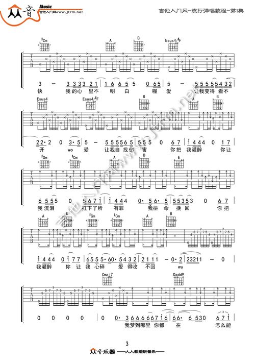 黄大炜你把我灌醉吉他谱，你把我灌醉吉他谱邓紫棋