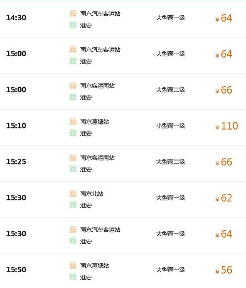 淮安到南京汽车时刻表查询票价，淮安到南京南站汽车时刻表查询