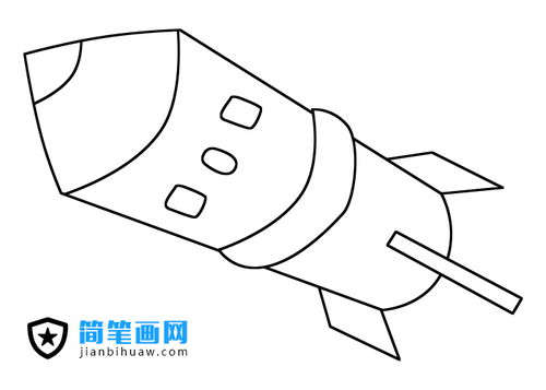 火箭的简笔画图片大全，航空火箭的简笔画
