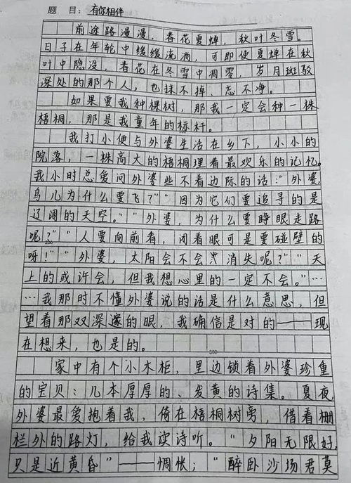 一路有你相伴的作文 600字