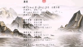 《诗经蒹葭》全文